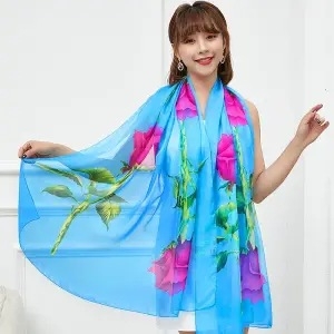 Női utazó sál chiffon poliészterből – többfunkciós, meleg, gyorsan száradó, napvédő, porvédő; minimalist stílus négy évszakra.