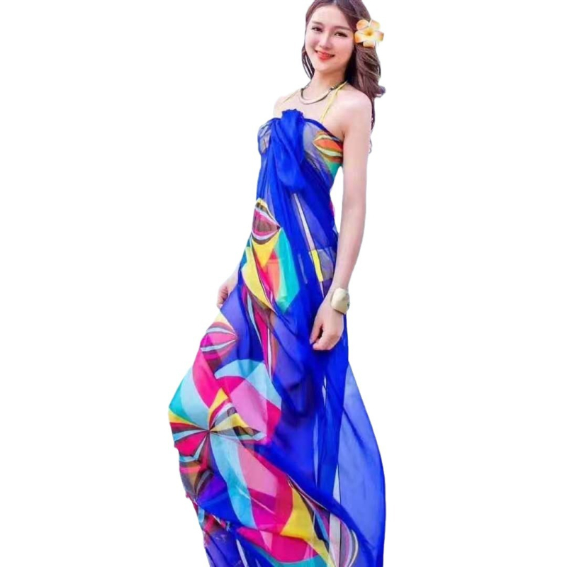 Női utazó sál chiffon poliészterből – többfunkciós, meleg, gyorsan száradó, napvédő, porvédő; minimalist stílus négy évszakra.