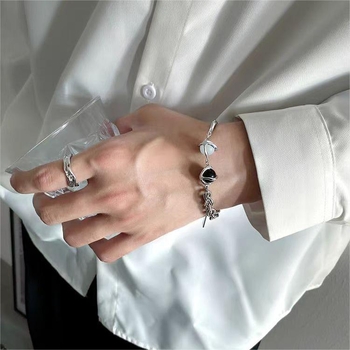 Narukvica od titan čelika, mikro-inlay, unisex originalni dizajn, geometrijski stil