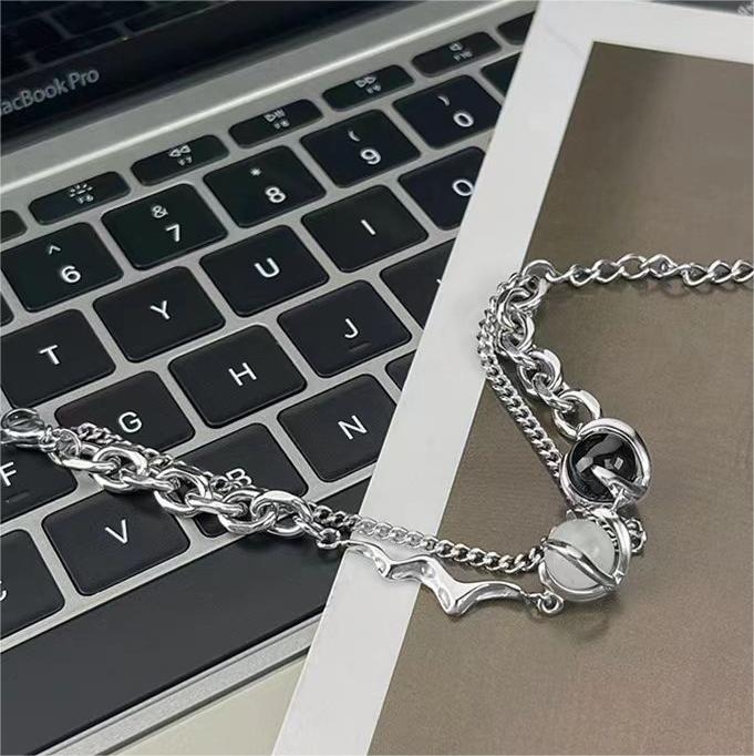 Narukvica od titan čelika, mikro-inlay, unisex originalni dizajn, geometrijski stil
