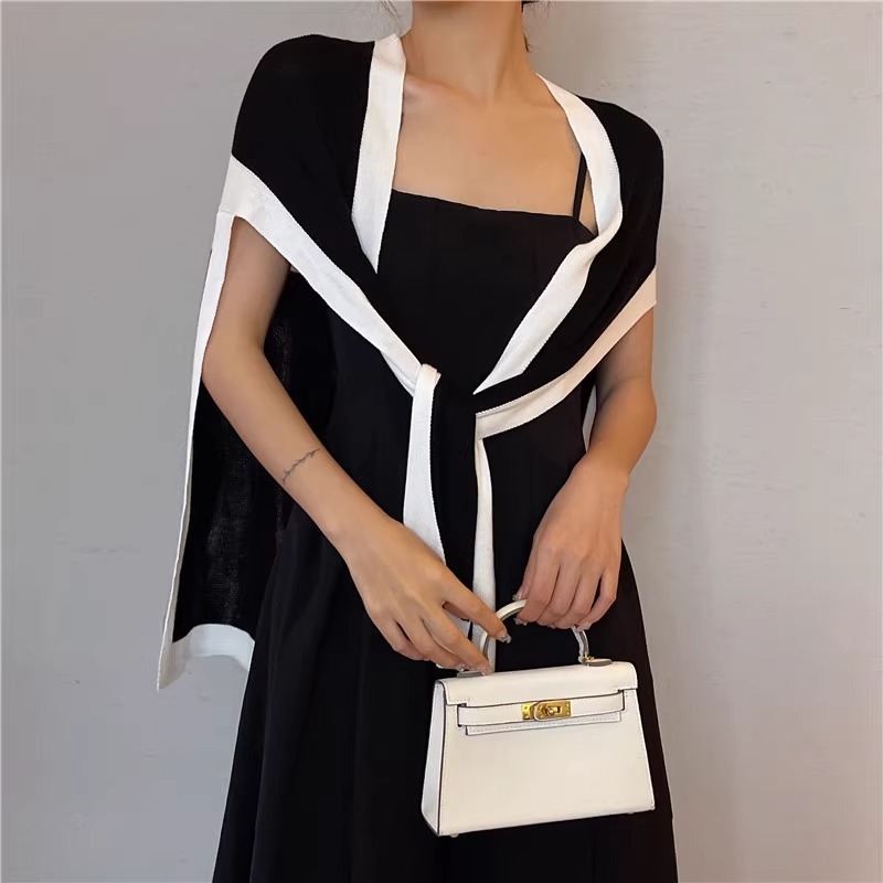 Șal pentru femei, poliester, model geometric, formă cu șnur, accesoriu decorativ pentru primăvară, vară și toamnă.