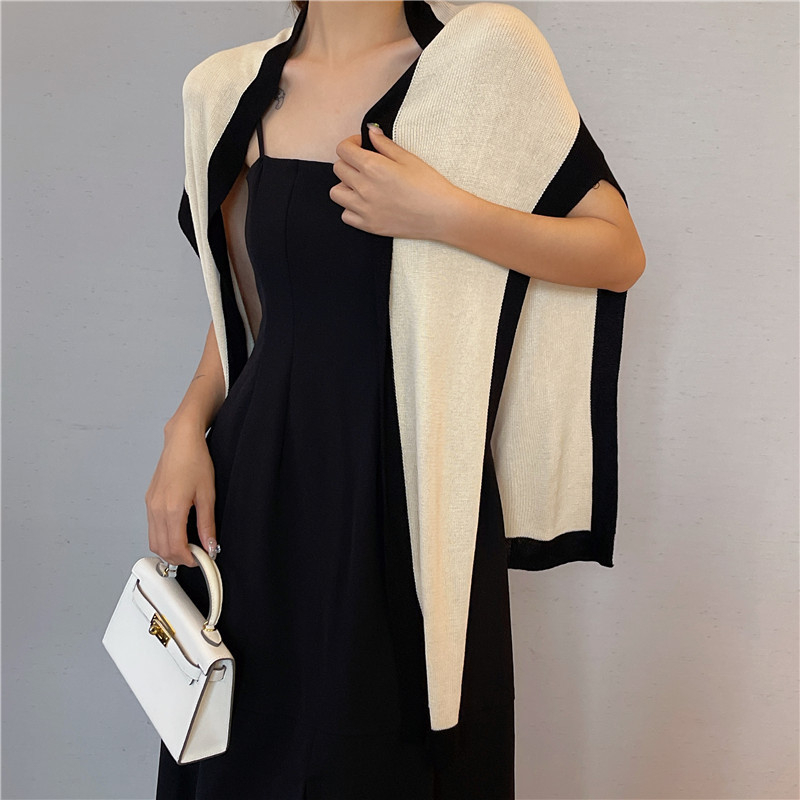 Șal pentru femei, poliester, model geometric, formă cu șnur, accesoriu decorativ pentru primăvară, vară și toamnă.
