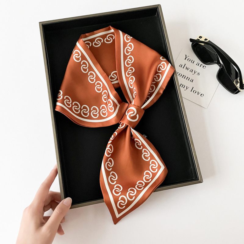 Suzhi Silk Šal za vrat, Poliester (>96%), Jednostavna tkanina, 76×13 cm, Ljeto