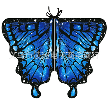 Μανδύας με φτερά πεταλούδας και ψηφιακή εκτύπωση, πολυεστέρας, ύφανση twill, συνδυασμός χρωμάτων, διακοσμητική, μεσαίο μήκος