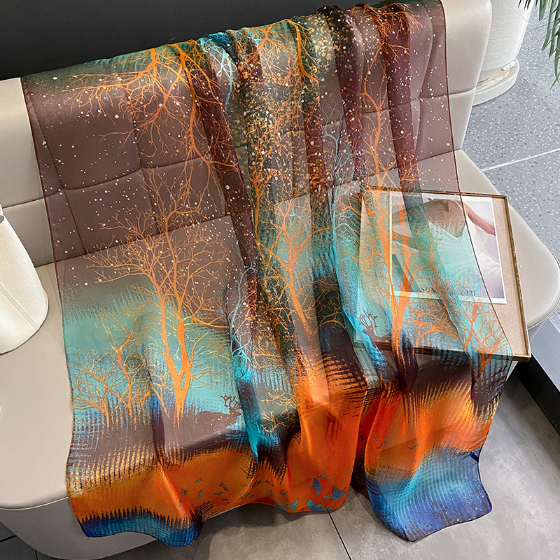 Yourou Yarn női sál, hosszú, elegáns, sík szövés, Hangzhou eredet, 2023 tavasz