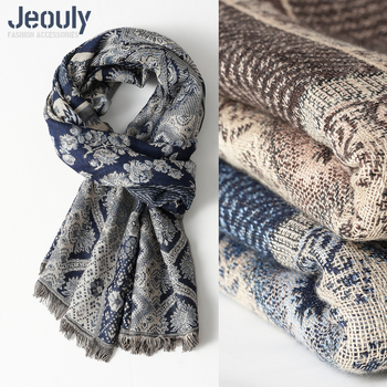 Muški šal od viskoze Jacquard, satenski pleteni, topao