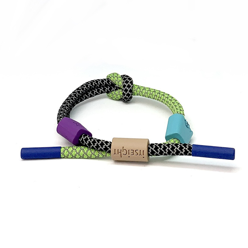 Uniszex műbőr karkötő holografikus fényvisszaverő zsinór-tekercs geometriai dizájn, márka Up