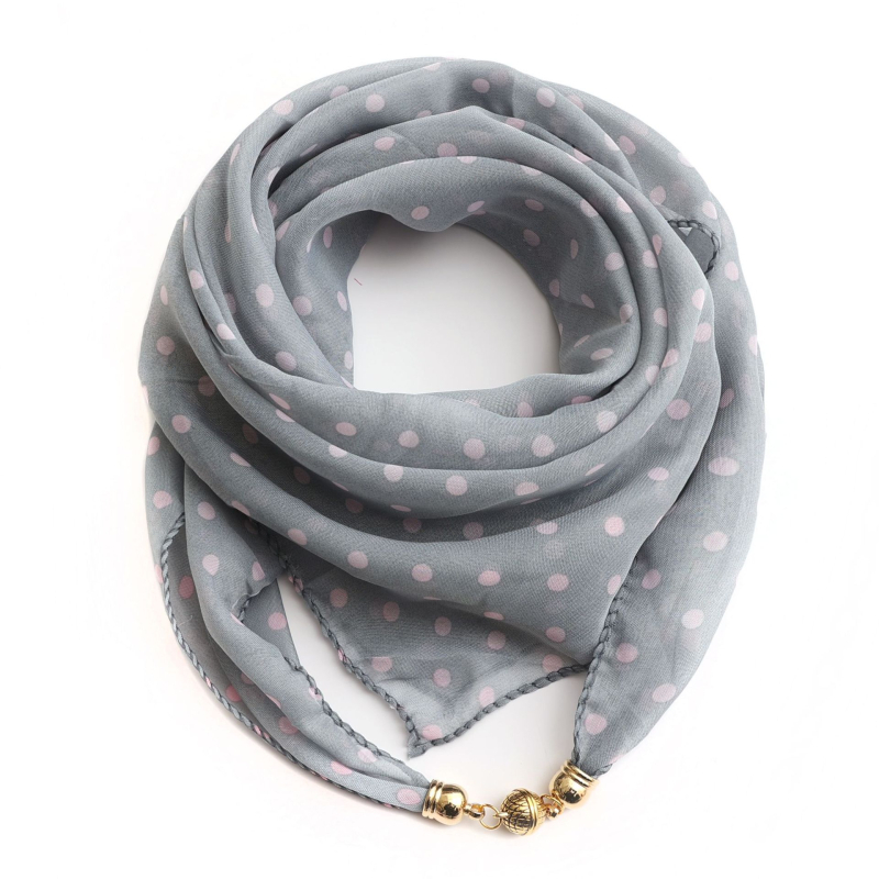 Warp-kötésű chiffon sál, poliészter anyag, tavaszi nyomtatás