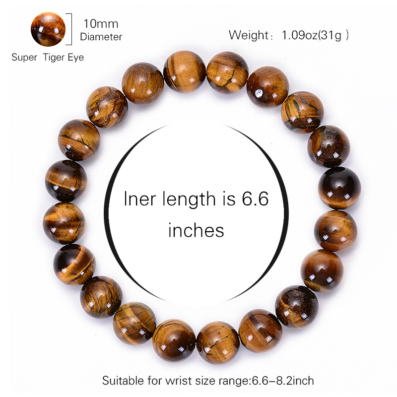 Brățară din ochi de tigru natural, lucrată manual, șnur elastic cu mărgele, design geometric retro, unisex, YILI