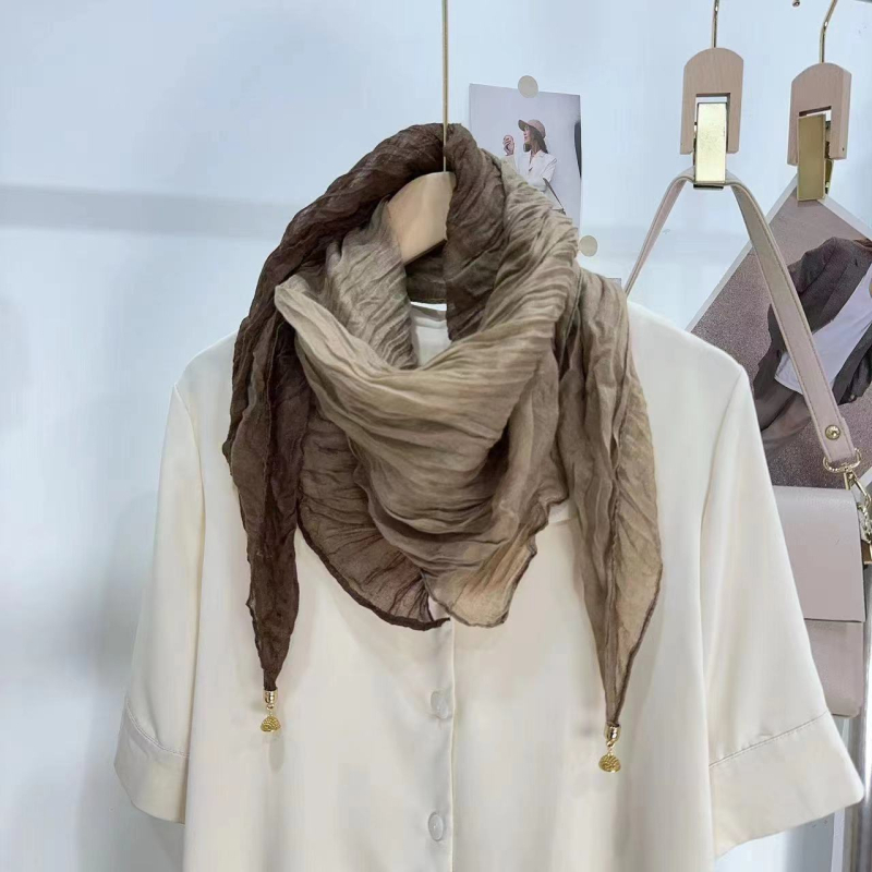 Șal de femei — bumbac artificial, țesătură crep, căldură, potrivit pentru primăvară și toamnă, origine Jinhua