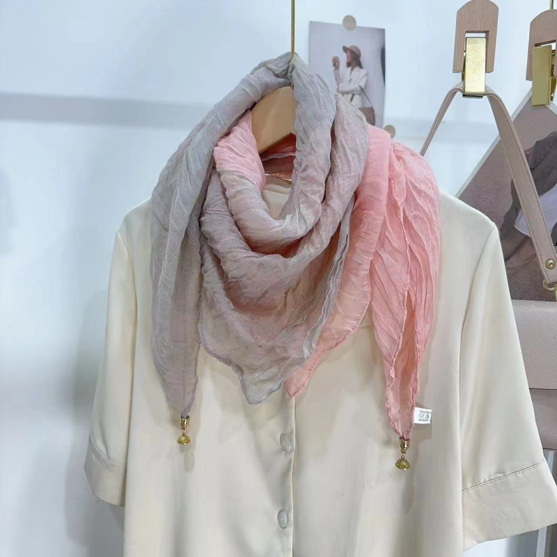 Șal de femei — bumbac artificial, țesătură crep, căldură, potrivit pentru primăvară și toamnă, origine Jinhua