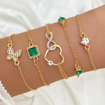 Комплект гривни с диаманти: многослойни гривни от цинкова сплав, оригинален дизайн, унисекс, марка Canying