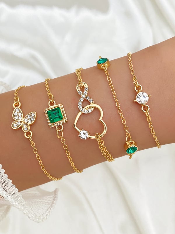 Комплект гривни с диаманти: многослойни гривни от цинкова сплав, оригинален дизайн, унисекс, марка Canying