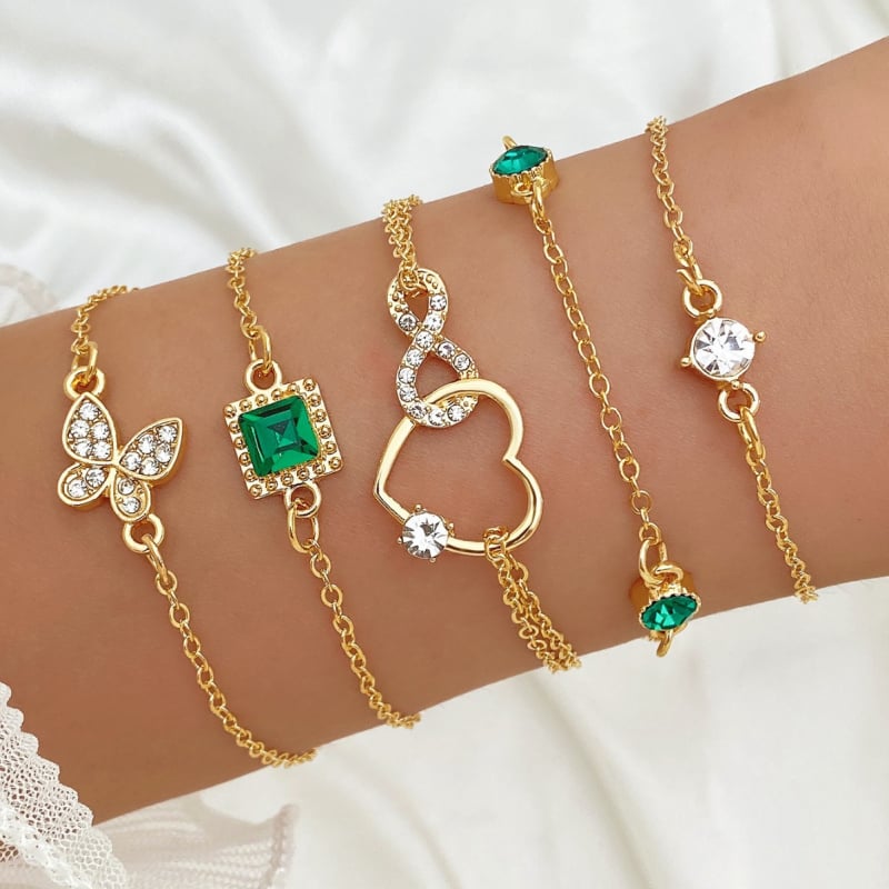 Комплект гривни с диаманти: многослойни гривни от цинкова сплав, оригинален дизайн, унисекс, марка Canying