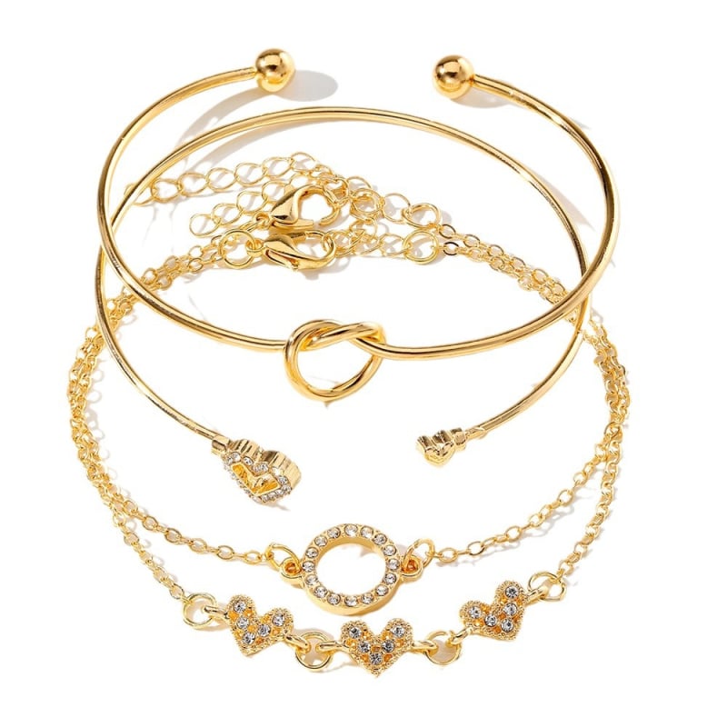 Комплект гривни с диаманти: многослойни гривни от цинкова сплав, оригинален дизайн, унисекс, марка Canying