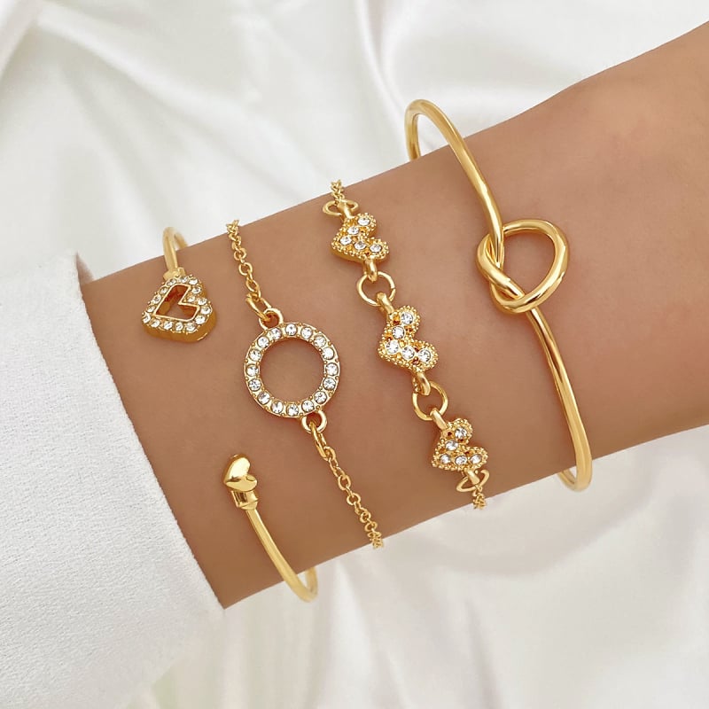 Комплект гривни с диаманти: многослойни гривни от цинкова сплав, оригинален дизайн, унисекс, марка Canying