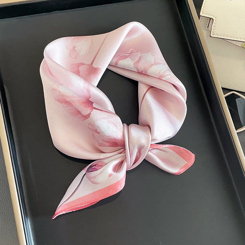 Mali kvadratni svileni šal od Mulberry Silk - jednostavno tkanje, topao, četiri godišnja doba, tie-dye