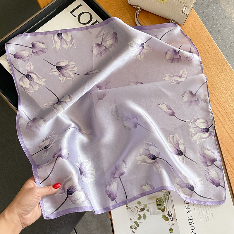 Mali kvadratni svileni šal od Mulberry Silk - jednostavno tkanje, topao, četiri godišnja doba, tie-dye