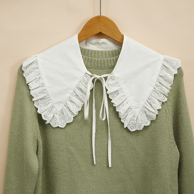 Ženski pamučni izvezeni lažni ovratnik, palat vintage stil, dekorativni dodatak