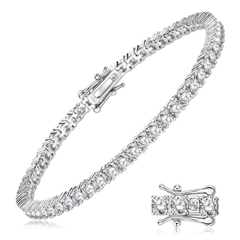 Moxan Diamond Bracelet – Moissanite, 925 ezüst, Geometriai design, Uniszex karkötő