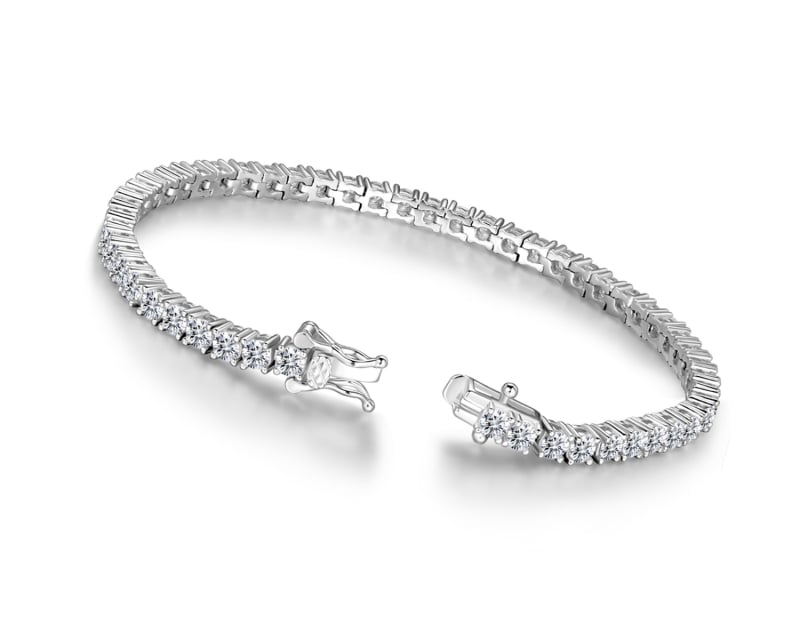 Moxan Diamond Bracelet – Moissanite, 925 ezüst, Geometriai design, Uniszex karkötő