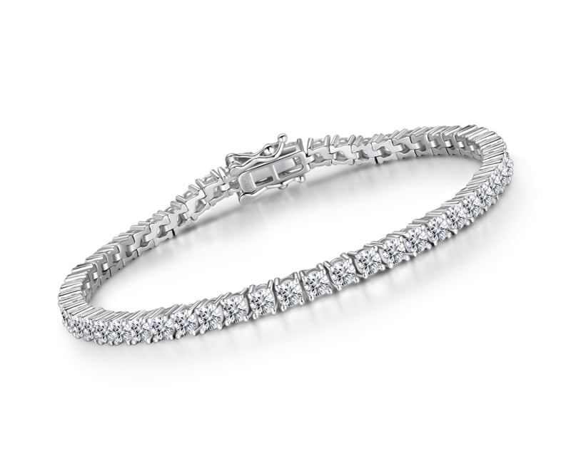Moxan Diamond Bracelet – Moissanite, 925 ezüst, Geometriai design, Uniszex karkötő