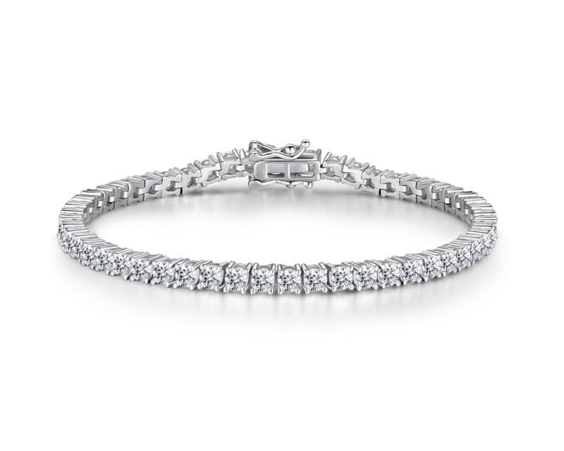 Moxan Diamond Bracelet – Moissanite, 925 ezüst, Geometriai design, Uniszex karkötő