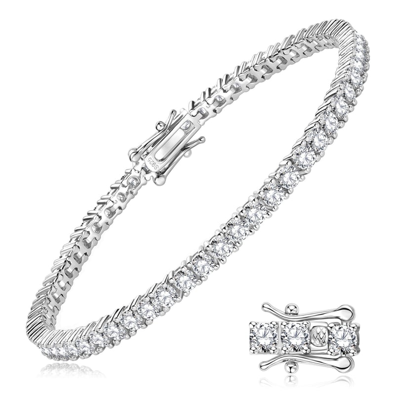 Moxan Diamond Bracelet – Moissanite, 925 ezüst, Geometriai design, Uniszex karkötő
