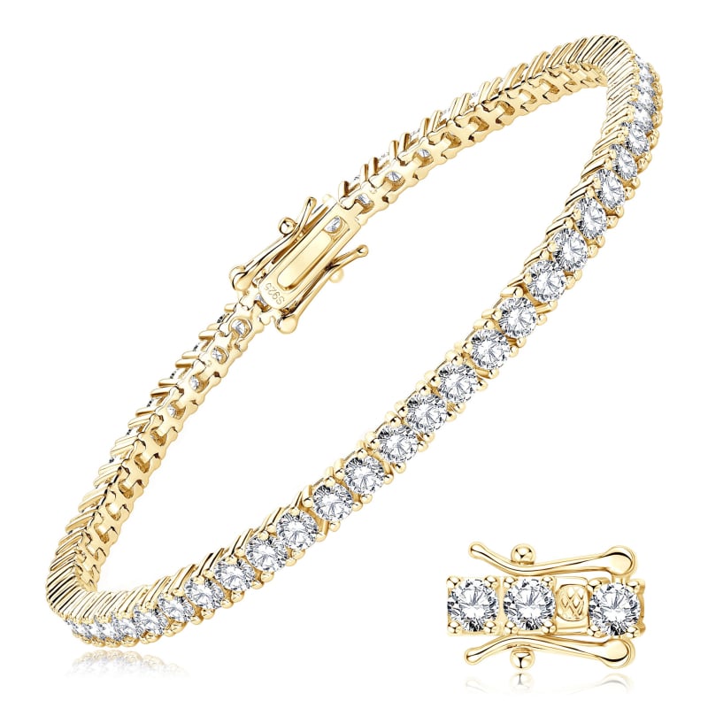 Moxan Diamond Bracelet – Moissanite, 925 ezüst, Geometriai design, Uniszex karkötő