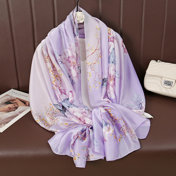 Šal od imitacije svile za četiri sezone, tkanina s jednostavnim tkanjem, zaštita od sunca, prašine i topline, korejski stil, elegantan dodatak