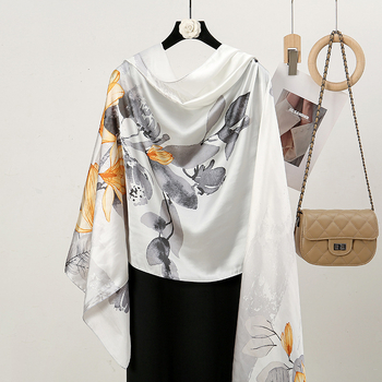 Šal od imitacije svile za četiri sezone, tkanina s jednostavnim tkanjem, zaštita od sunca, prašine i topline, korejski stil, elegantan dodatak