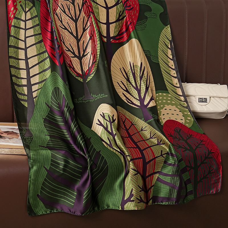 Šal od imitacije svile za četiri sezone, tkanina s jednostavnim tkanjem, zaštita od sunca, prašine i topline, korejski stil, elegantan dodatak