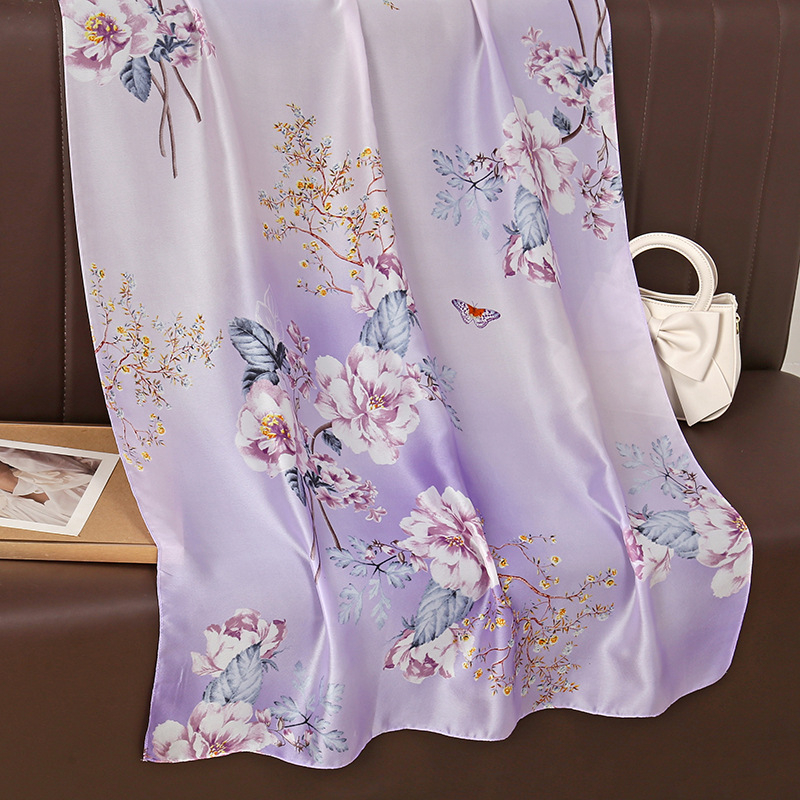 Šal od imitacije svile za četiri sezone, tkanina s jednostavnim tkanjem, zaštita od sunca, prašine i topline, korejski stil, elegantan dodatak