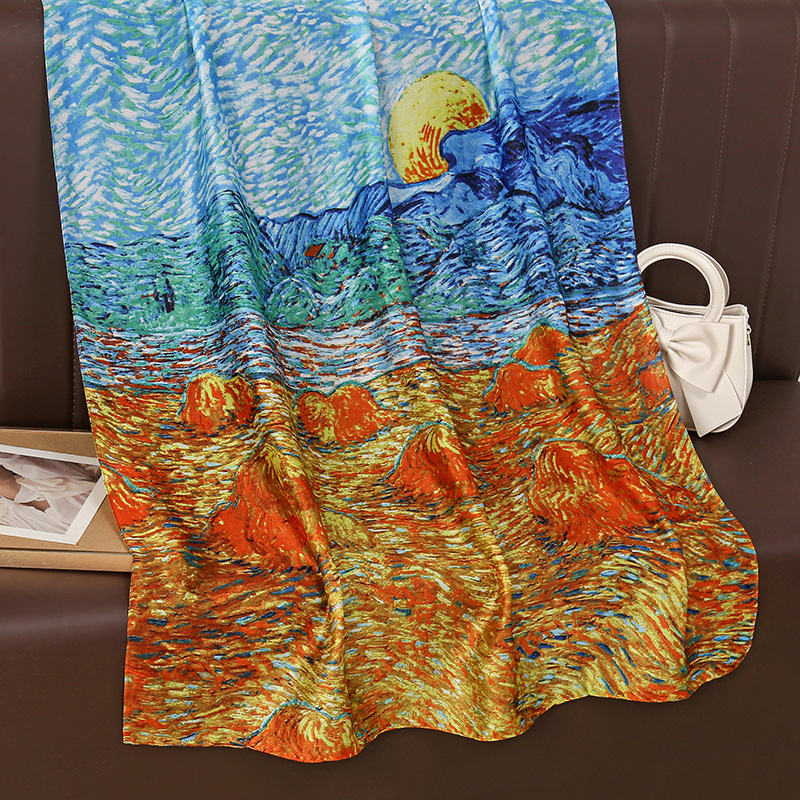 Šal od imitacije svile za četiri sezone, tkanina s jednostavnim tkanjem, zaštita od sunca, prašine i topline, korejski stil, elegantan dodatak