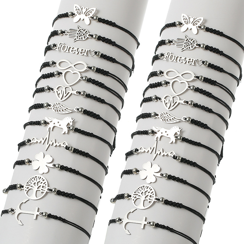 Karkötő ötvözetből, elektroplattázott kivitel, uniszex minimalist, motívum pillangó és Életfája