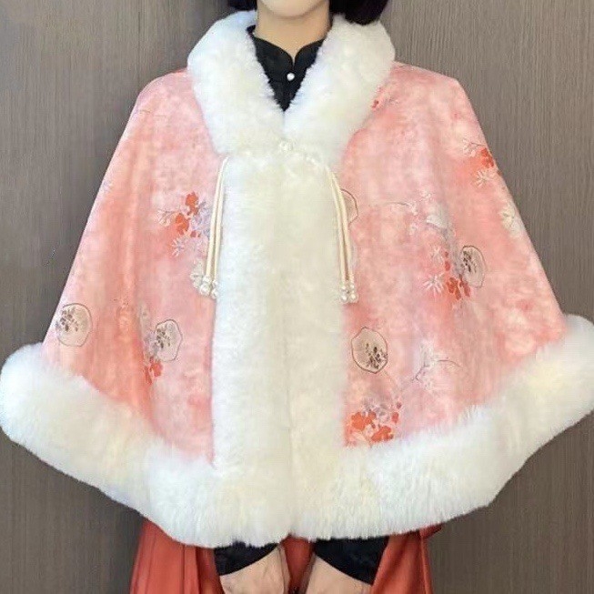 Vuneni ogrtač s flisa podstavom i kragnom od umjetne krzna, elegantan ženski stil, univerzalna duljina (Materijal: vuna; Pletenje: Twill; Uzorak: Monokroman; Obrada: Jacquard; Sezona: jesen/zima)