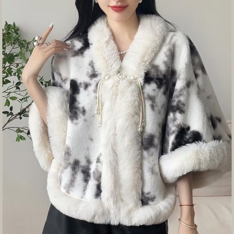 Vuneni ogrtač s flisa podstavom i kragnom od umjetne krzna, elegantan ženski stil, univerzalna duljina (Materijal: vuna; Pletenje: Twill; Uzorak: Monokroman; Obrada: Jacquard; Sezona: jesen/zima)