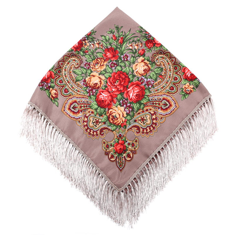 Pamut és len négyszöges sál, egzotikus retro stílus, egyszerű kötés, melegen tart és védi a naptól, nyár