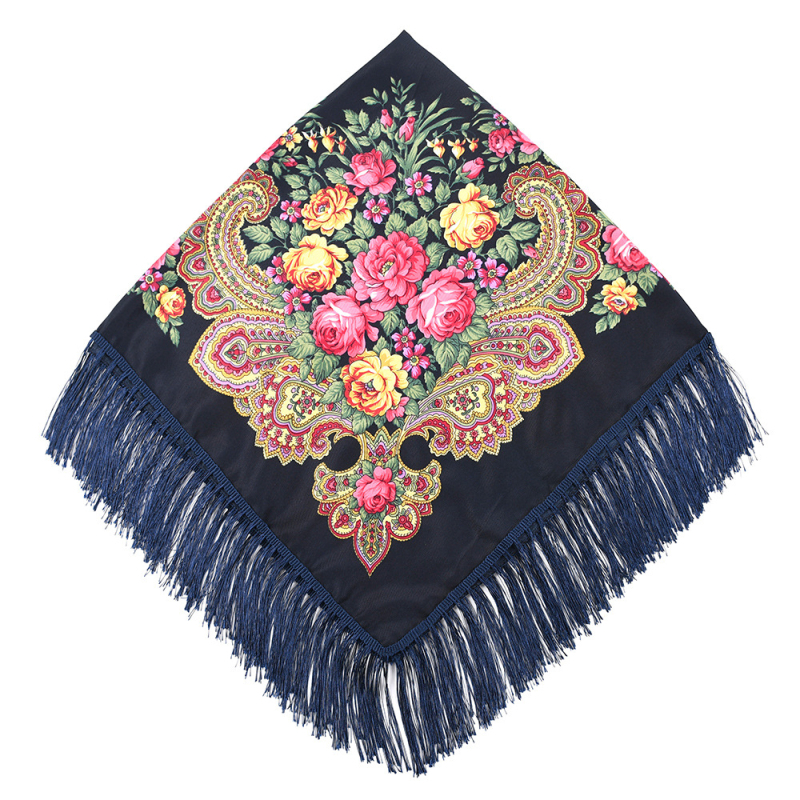 Pamut és len négyszöges sál, egzotikus retro stílus, egyszerű kötés, melegen tart és védi a naptól, nyár