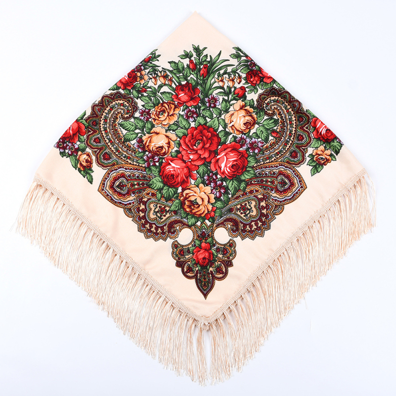 Pamut és len négyszöges sál, egzotikus retro stílus, egyszerű kötés, melegen tart és védi a naptól, nyár