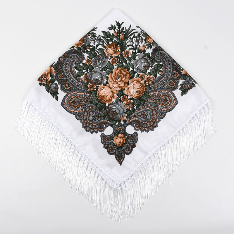 Pamut és len négyszöges sál, egzotikus retro stílus, egyszerű kötés, melegen tart és védi a naptól, nyár