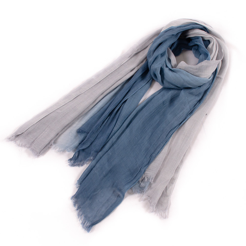 Šal od 100% pamuka s jacquard uzorkom i resama, dugačak, jednostavna tkanina, stil književno-umjetnički retro, ručno bojano i batik
