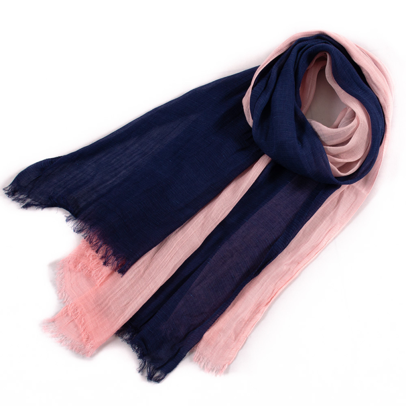 Šal od 100% pamuka s jacquard uzorkom i resama, dugačak, jednostavna tkanina, stil književno-umjetnički retro, ručno bojano i batik