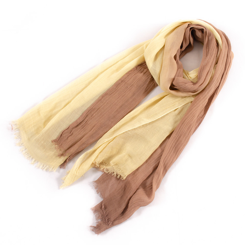 Šal od 100% pamuka s jacquard uzorkom i resama, dugačak, jednostavna tkanina, stil književno-umjetnički retro, ručno bojano i batik