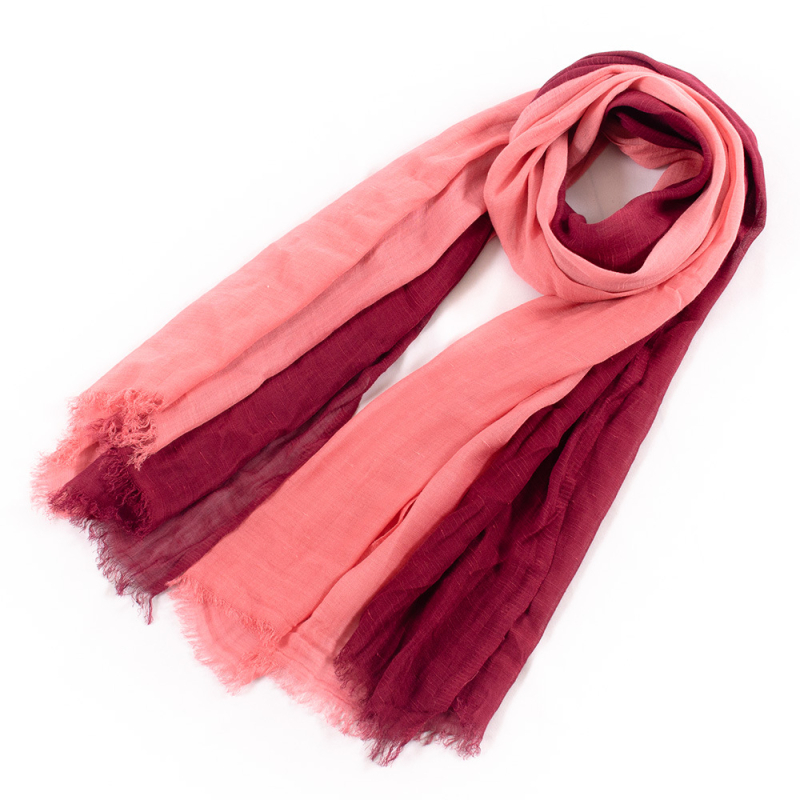 Šal od 100% pamuka s jacquard uzorkom i resama, dugačak, jednostavna tkanina, stil književno-umjetnički retro, ručno bojano i batik