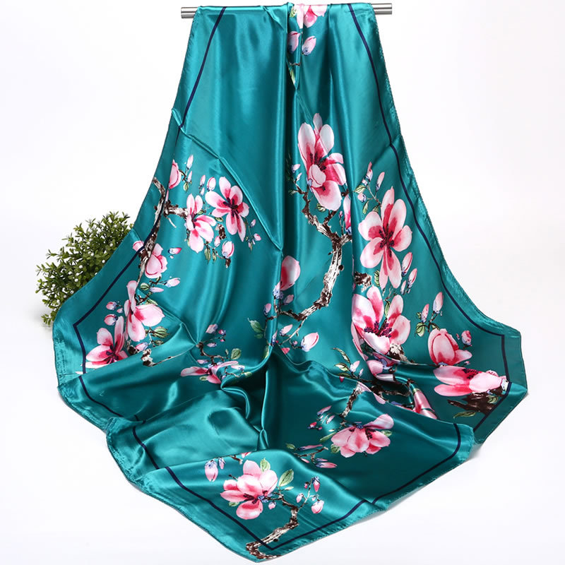 Muru kvadratni šal od simulirane svile, warp pleteno, ispis, uredski stil