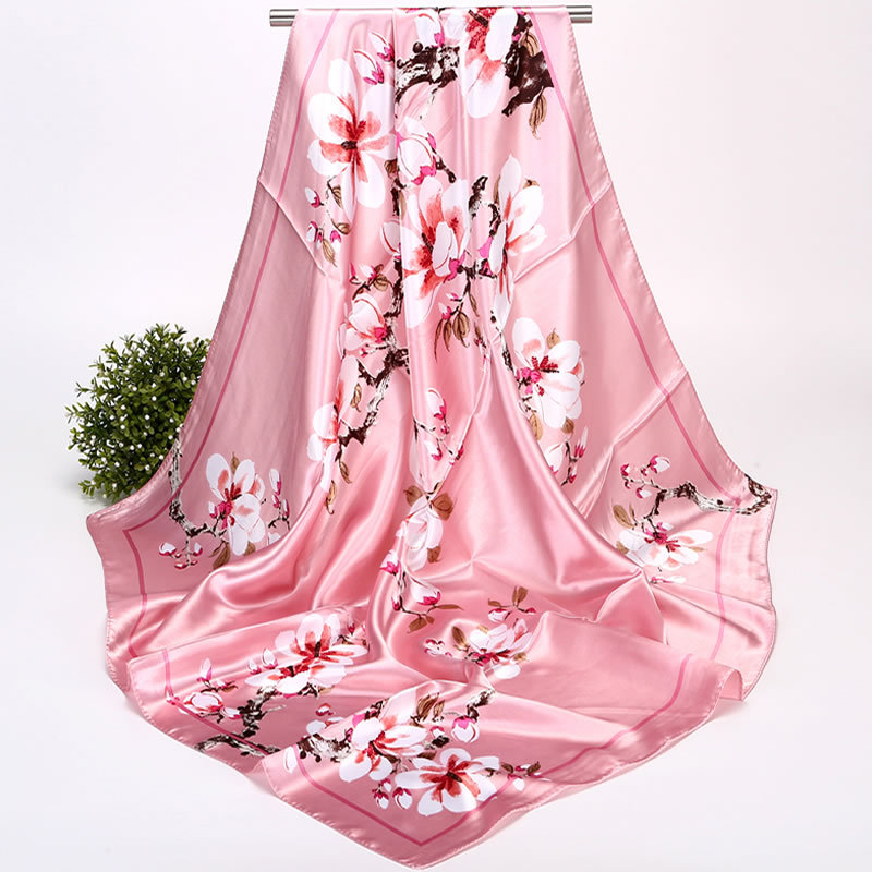 Muru kvadratni šal od simulirane svile, warp pleteno, ispis, uredski stil