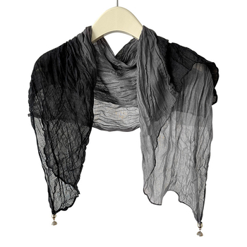 Κασκόλ από βαμβάκι και λινό με μαγνητική πόρπη, απλή ύφανση, βαφή tie-dye, φθινοπωρινή σεζόν