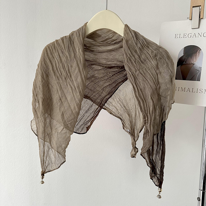 Κασκόλ από βαμβάκι και λινό με μαγνητική πόρπη, απλή ύφανση, βαφή tie-dye, φθινοπωρινή σεζόν