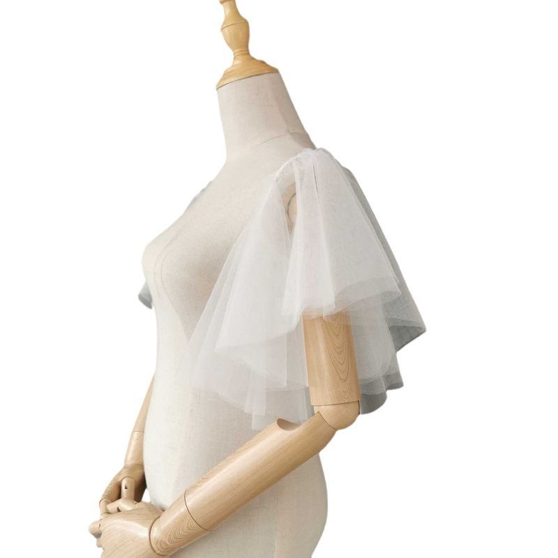 Družičanski šal s mrežastim ramenima, poliester-saten materijal, warp pletena tkanina, jednostavan uzorak, zaštita od sunca, tisak.